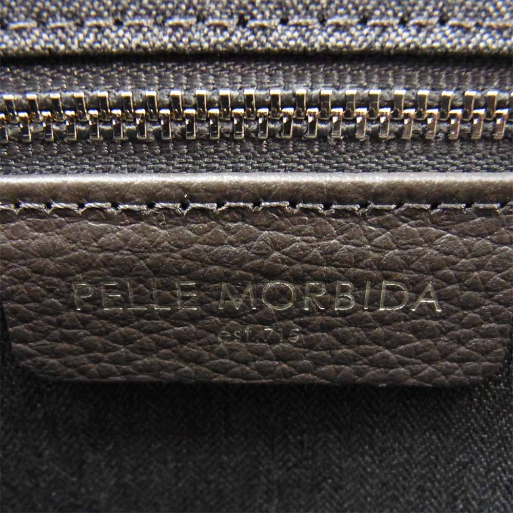 PELLE MORBIDA ペッレモルビダ PM-ST009C レザー クラッチ バッグ グレー系【新古品】【未使用】【中古】