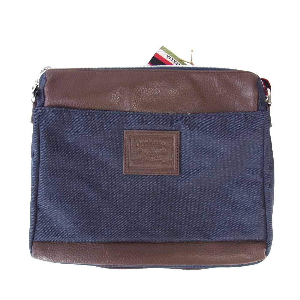 Orobianco オロビアンコ 92238 SARANGINO-C JEANS ジーンズ調 ショルダー バッグ 紺×茶【新古品】【未使用】【中古】