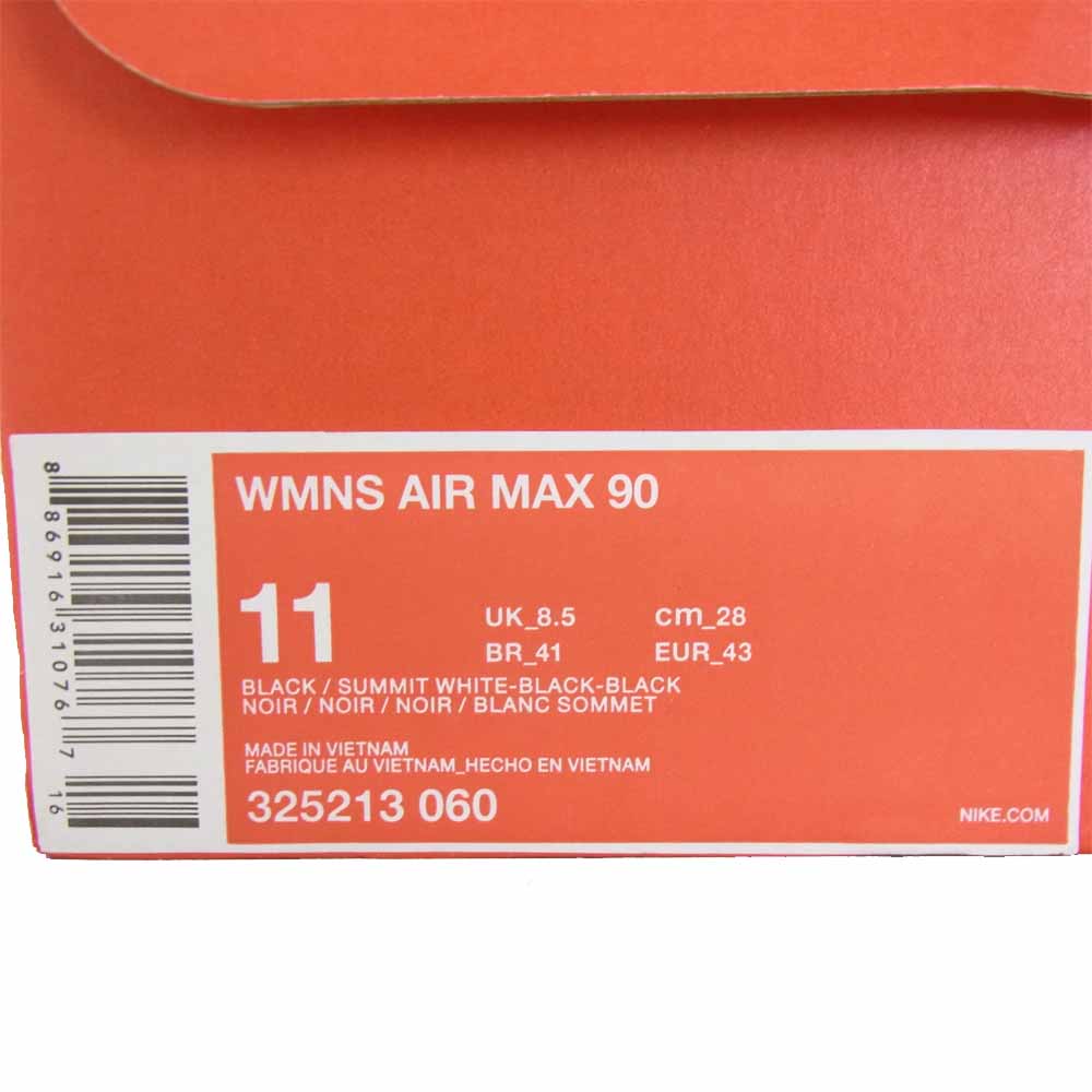 NIKE ナイキ 325213-060 WMNS AIR MAX 90 エアマックス 90 スニーカー ブラック系 28cm【中古】