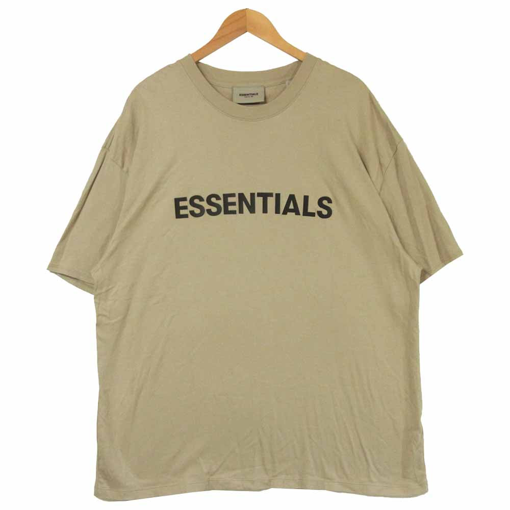 FEAR OF GOD フィアオブゴッド 20SS ESSENTIALS 3D Silicon Applique Boxy Tee エッセンシャル シリコン アップリケ ボクシー Tシャツ ベージュ系 XL【中古】