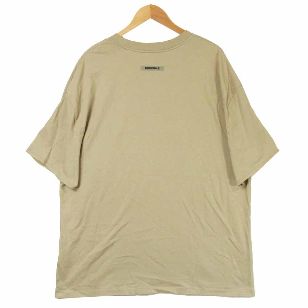 FEAR OF GOD フィアオブゴッド 20SS ESSENTIALS 3D Silicon Applique Boxy Tee エッセンシャル シリコン アップリケ ボクシー Tシャツ ベージュ系 XL【中古】