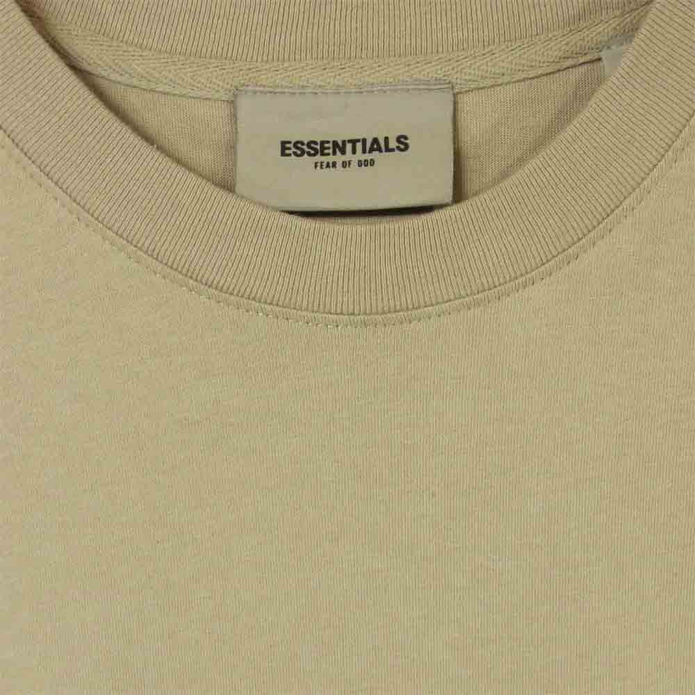 FEAR OF GOD フィアオブゴッド 20SS ESSENTIALS 3D Silicon Applique Boxy Tee エッセンシャル シリコン アップリケ ボクシー Tシャツ ベージュ系 XL【中古】