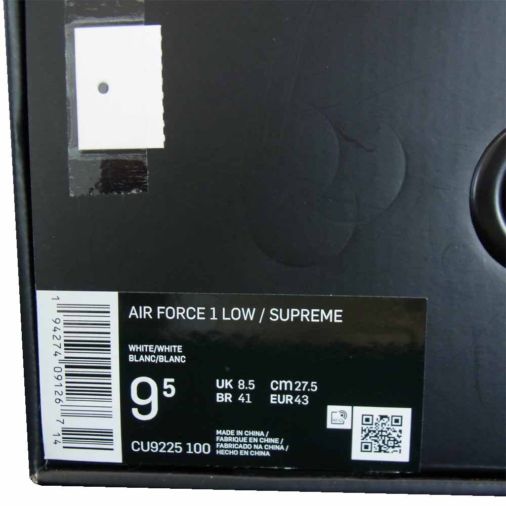 Supreme シュプリーム CV9225-100 × NIKE ナイキ AIR FORCE 1 LOW エア フォース ワン ロー ホワイト系 27.5cm【新古品】【未使用】【中古】