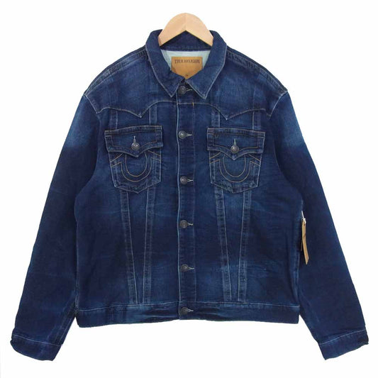 TRUE RELIGION トゥルーレリジョン JIMMY SLIM JKT ジミー スリム デニム ストレッチ ジャケット インディゴブルー系 XXL【新古品】【未使用】【中古】