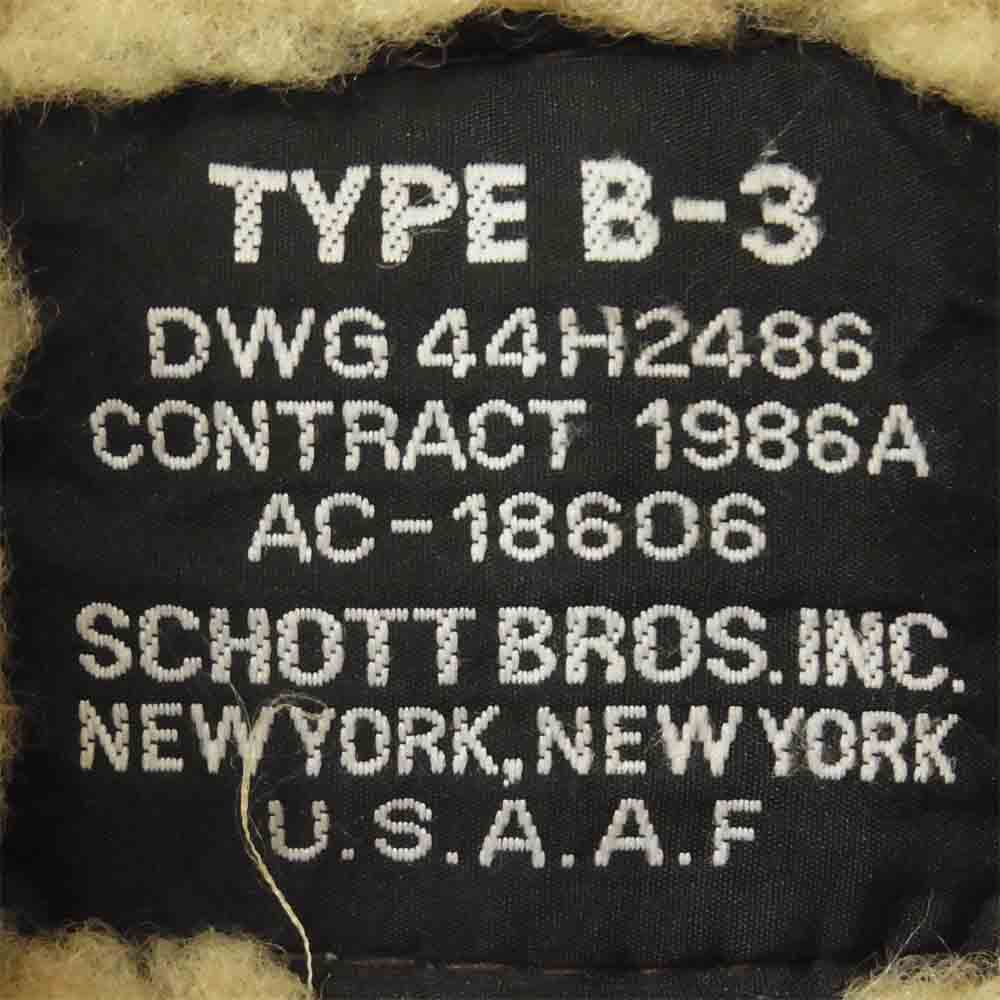 schott ショット B-3 ムートン フライトジャケット レザー アメリカ製 ブラウン系 36【中古】