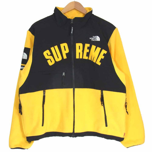 Supreme シュプリーム 19SS NA11903I × ノースフェイス THE NORTH FACE Arc Logo Denali Fleece Jacket フリースジャケット 黒×黄 M【極上美品】【中古】