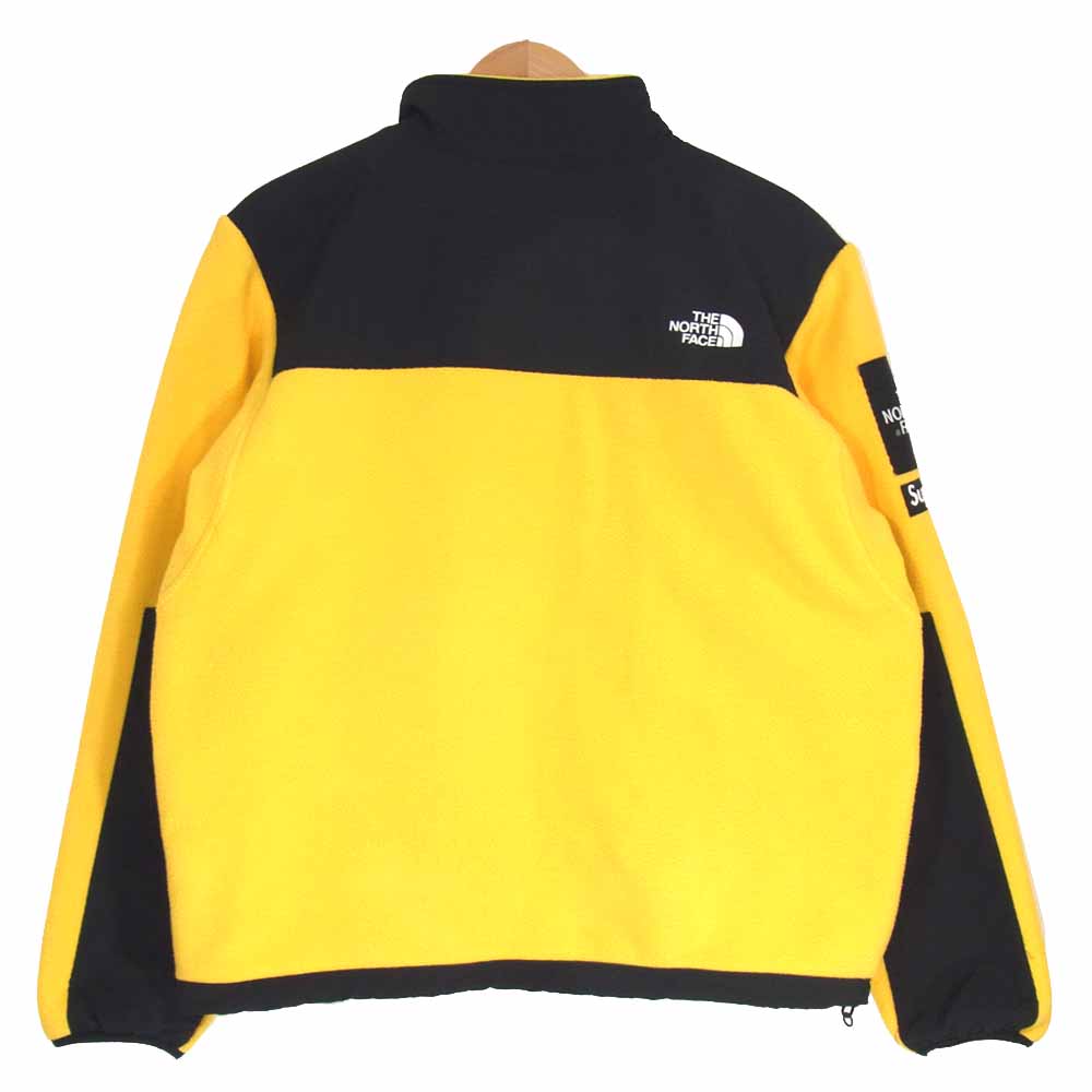 Supreme シュプリーム 19SS NA11903I × ノースフェイス THE NORTH FACE Arc Logo Denali Fleece Jacket フリースジャケット 黒×黄 M【極上美品】【中古】