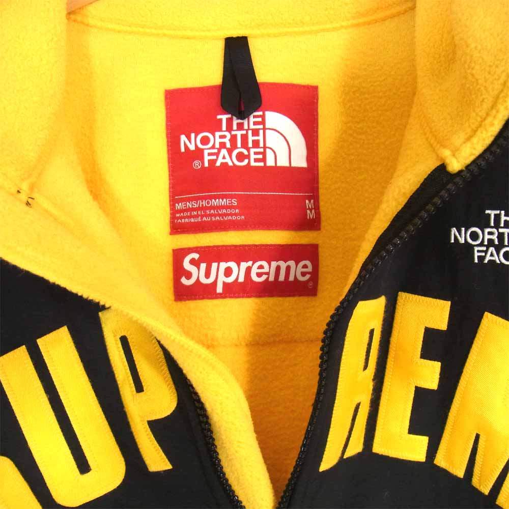 Supreme シュプリーム 19SS NA11903I × ノースフェイス THE NORTH FACE Arc Logo Denali Fleece Jacket フリースジャケット 黒×黄 M【極上美品】【中古】