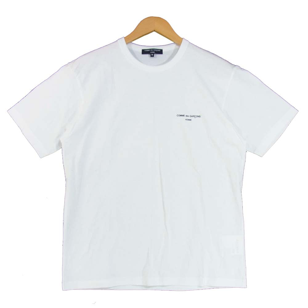 COMME des GARCONS HOMME コムデギャルソンオム 19AW HD-T009 AD2019 綿天竺 製品 プリント Tシャツ ホワイト系 M【美品】【中古】