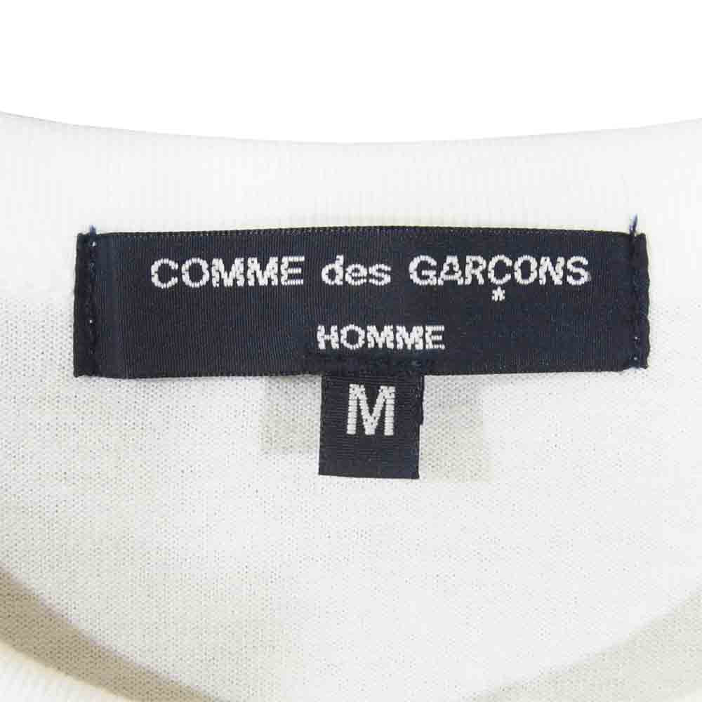 COMME des GARCONS HOMME コムデギャルソンオム 19AW HD-T009 AD2019 綿天竺 製品 プリント Tシャツ ホワイト系 M【美品】【中古】