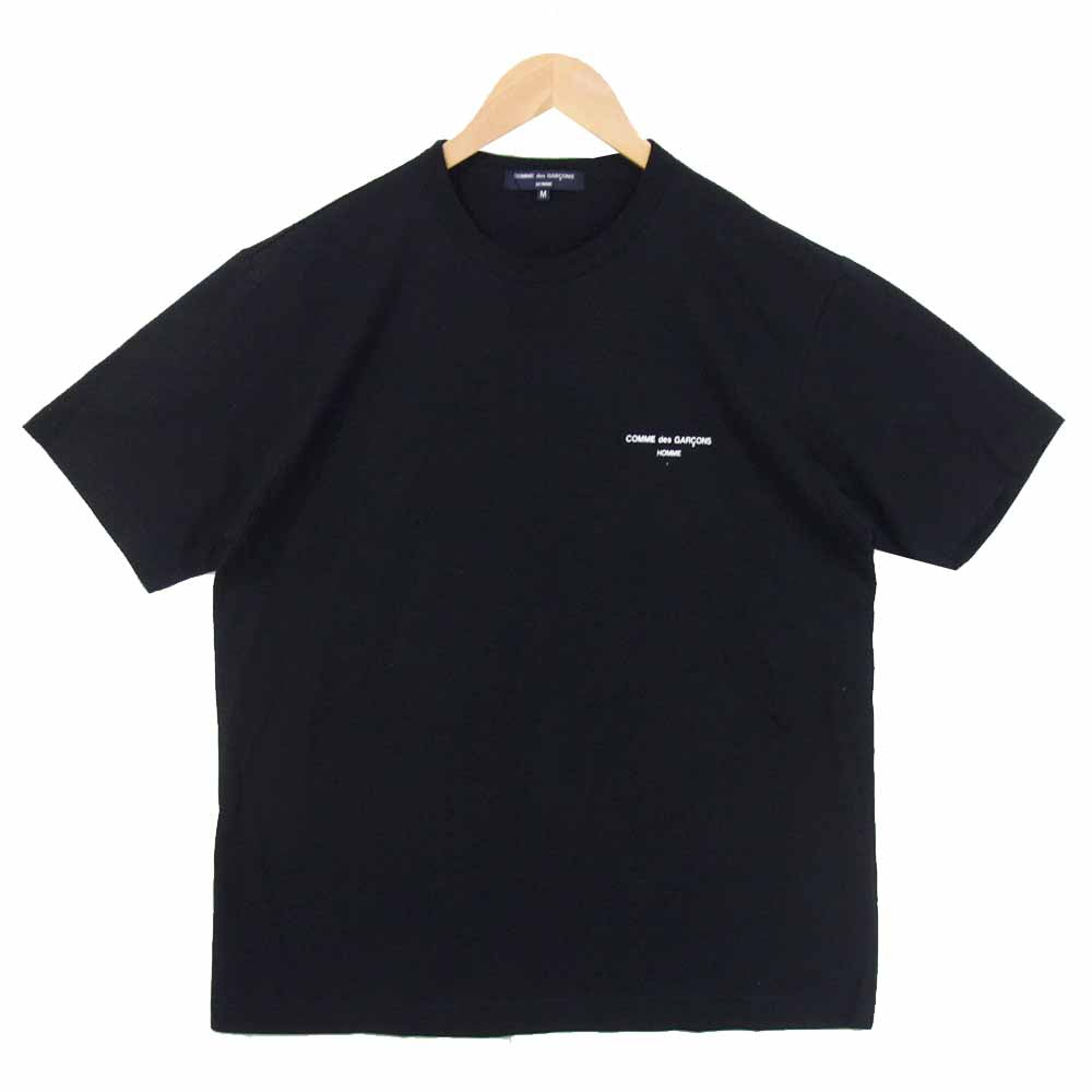 COMME des GARCONS HOMME コムデギャルソンオム 19AW HD-T009 AD2019 綿天竺 製品 プリント Tシャツ ブラック系 M【美品】【中古】