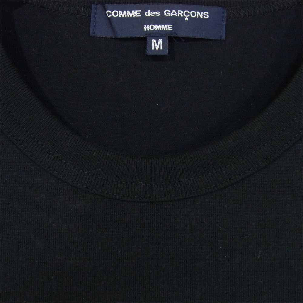 COMME des GARCONS HOMME コムデギャルソンオム 19AW HD-T009 AD2019 綿天竺 製品 プリント Tシャツ ブラック系 M【美品】【中古】
