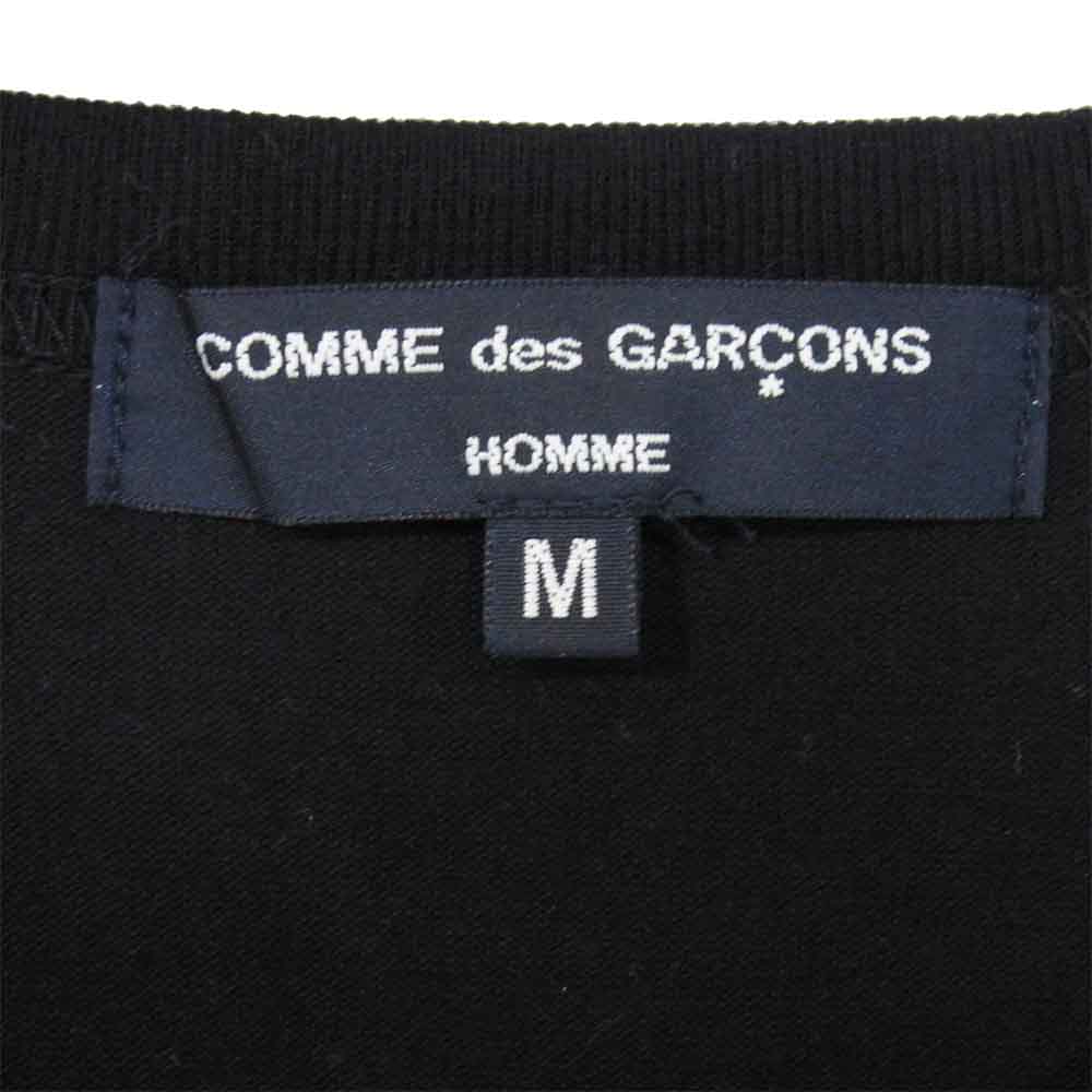 COMME des GARCONS HOMME コムデギャルソンオム 19AW HD-T009 AD2019 綿天竺 製品 プリント Tシャツ ブラック系 M【美品】【中古】