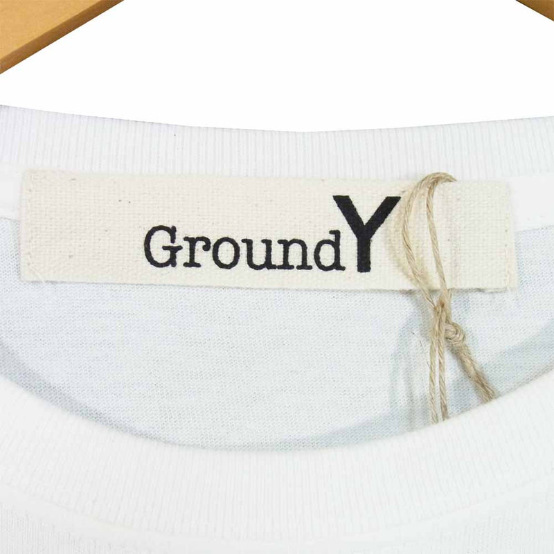 Yohji Yamamoto ヨウジヤマモト GN-T55-076-2 Ground Y グラウンドワイ ロゴ 半袖 Tシャツ ホワイト系 4【新古品】【未使用】【中古】
