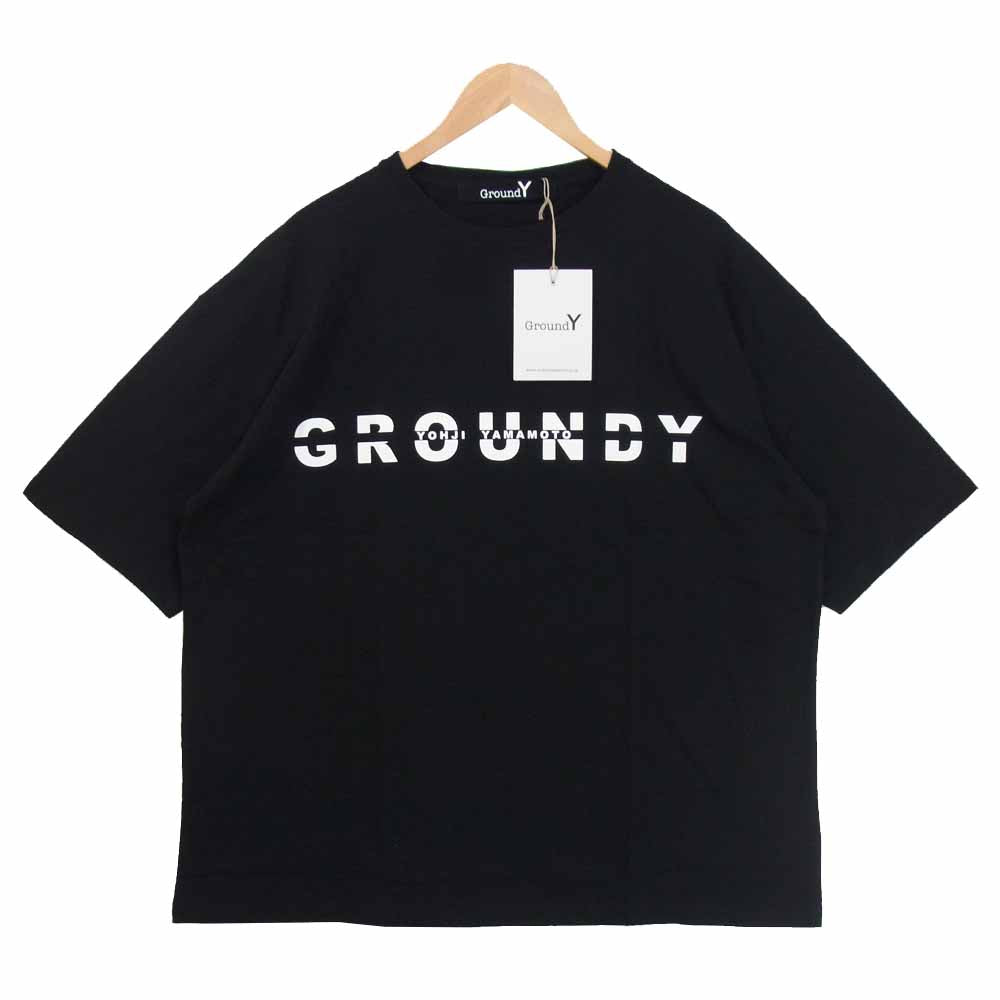 Yohji Yamamoto ヨウジヤマモト GN-T55-076-2 Ground Y グラウンドワイ ロゴ 半袖 Tシャツ ブラック系 4【新古品】【未使用】【中古】