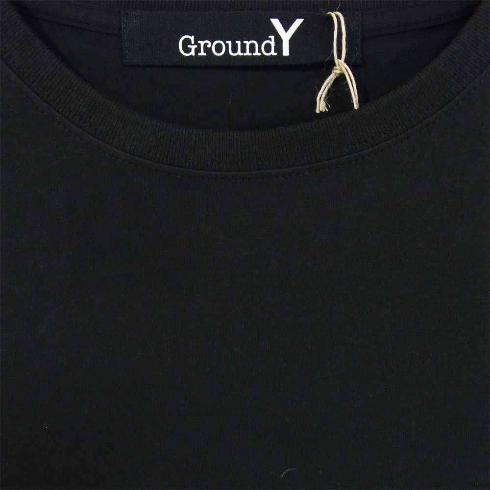 Yohji Yamamoto ヨウジヤマモト GN-T55-076-2 Ground Y グラウンドワイ ロゴ 半袖 Tシャツ ブラック系 4【新古品】【未使用】【中古】