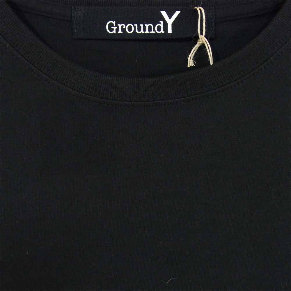 Yohji Yamamoto ヨウジヤマモト GN-T55-076-2 Ground Y グラウンドワイ ロゴ 半袖 Tシャツ ブラック系  4【新古品】【未使用】【中古】