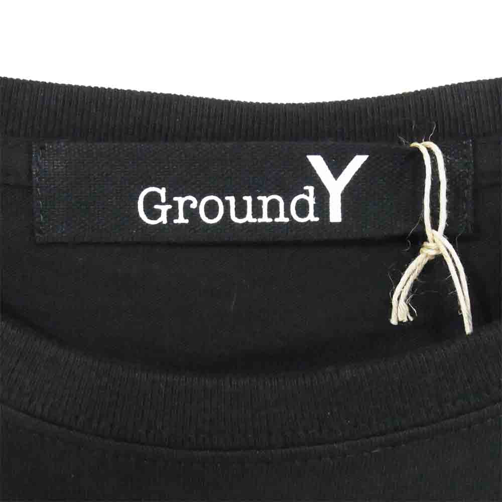 Yohji Yamamoto ヨウジヤマモト GN-T55-076-2 Ground Y グラウンドワイ ロゴ 半袖 Tシャツ ブラック系 4【新古品】【未使用】【中古】