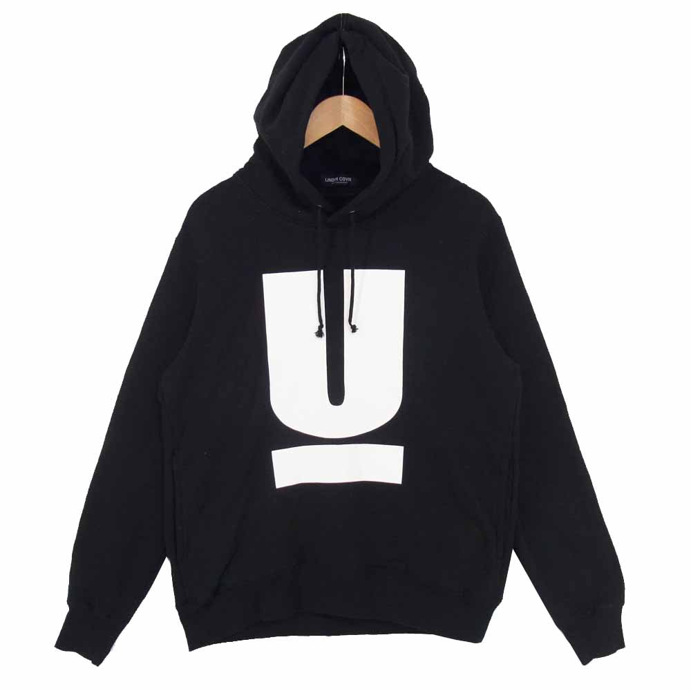 UNDERCOVER アンダーカバー UCA4892-01 Uロゴ プリント プルオーバー パーカー ブラック系 3【美品】【中古】