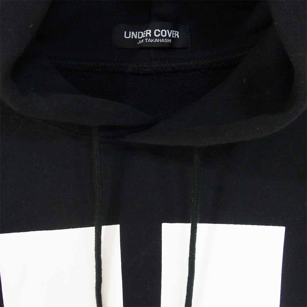 UNDERCOVER アンダーカバー UCA4892-01 Uロゴ プリント プルオーバー パーカー ブラック系 3【美品】【中古】