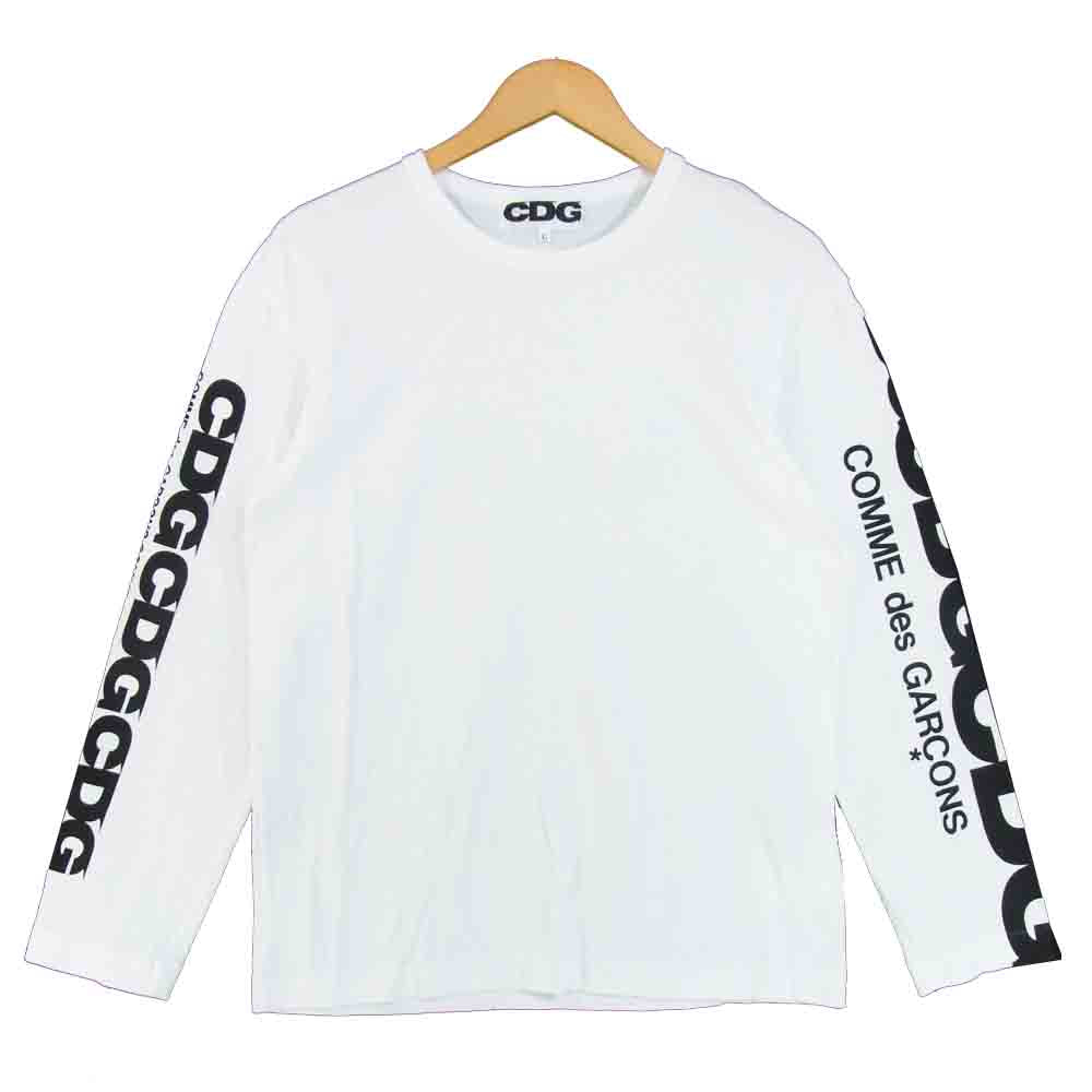 COMME des GARCONS コムデギャルソン SZ-T007 AD2020 CDG シーディージー アームプリント 長袖 Tシャツ ホワイト系 L【美品】【中古】