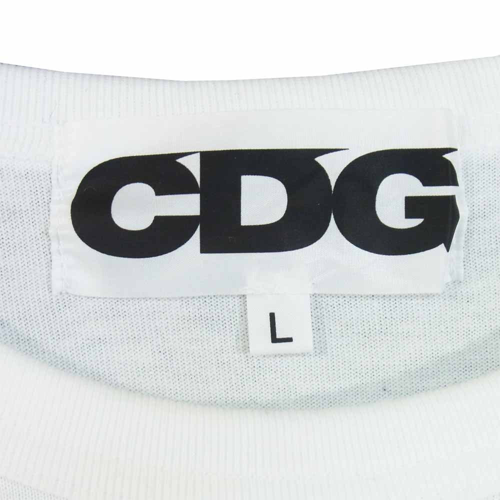 COMME des GARCONS コムデギャルソン SZ-T007 AD2020 CDG シーディージー アームプリント 長袖 Tシャツ ホワイト系 L【美品】【中古】