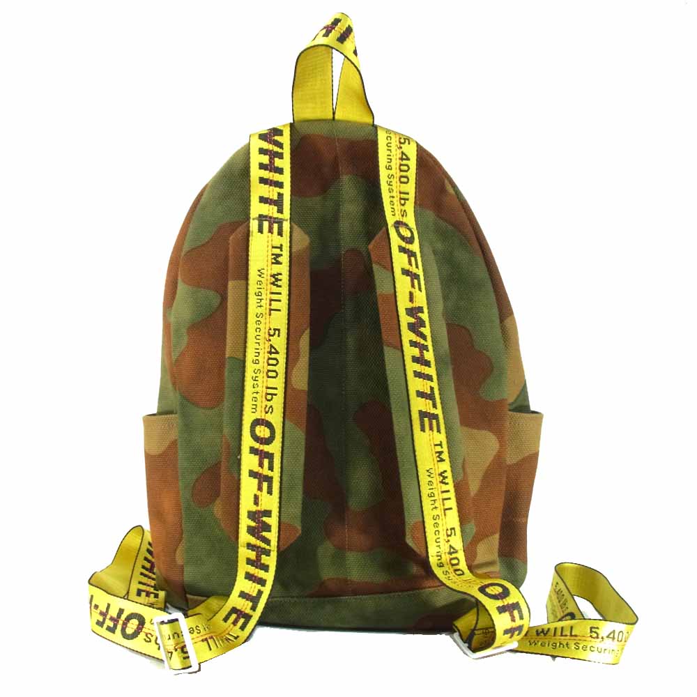 OFF-WHITE オフホワイト OMNB003F17580079 Diag Camo Backpack カモフラージュ バックパック カーキ系【極上美品】【中古】