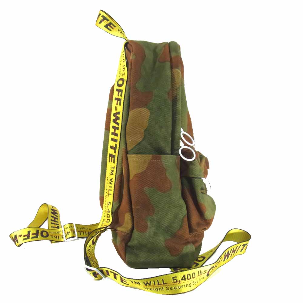 OFF-WHITE オフホワイト OMNB003F17580079 Diag Camo Backpack カモフラージュ バックパック カーキ系【極上美品】【中古】