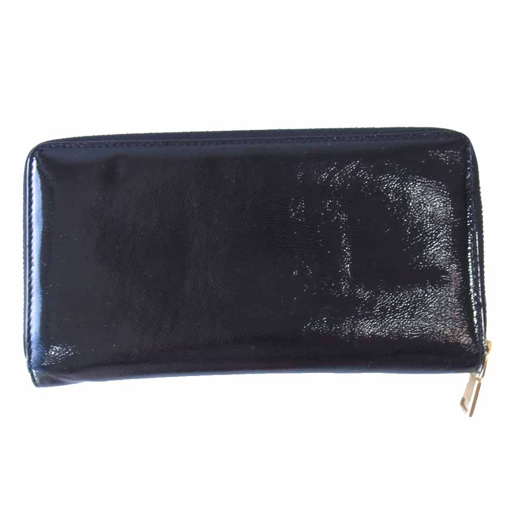 SAINT LAURENT サンローラン Y-MAIL ZIP WALLET ラウンドファスナー 長サイフ ブラック系【中古】