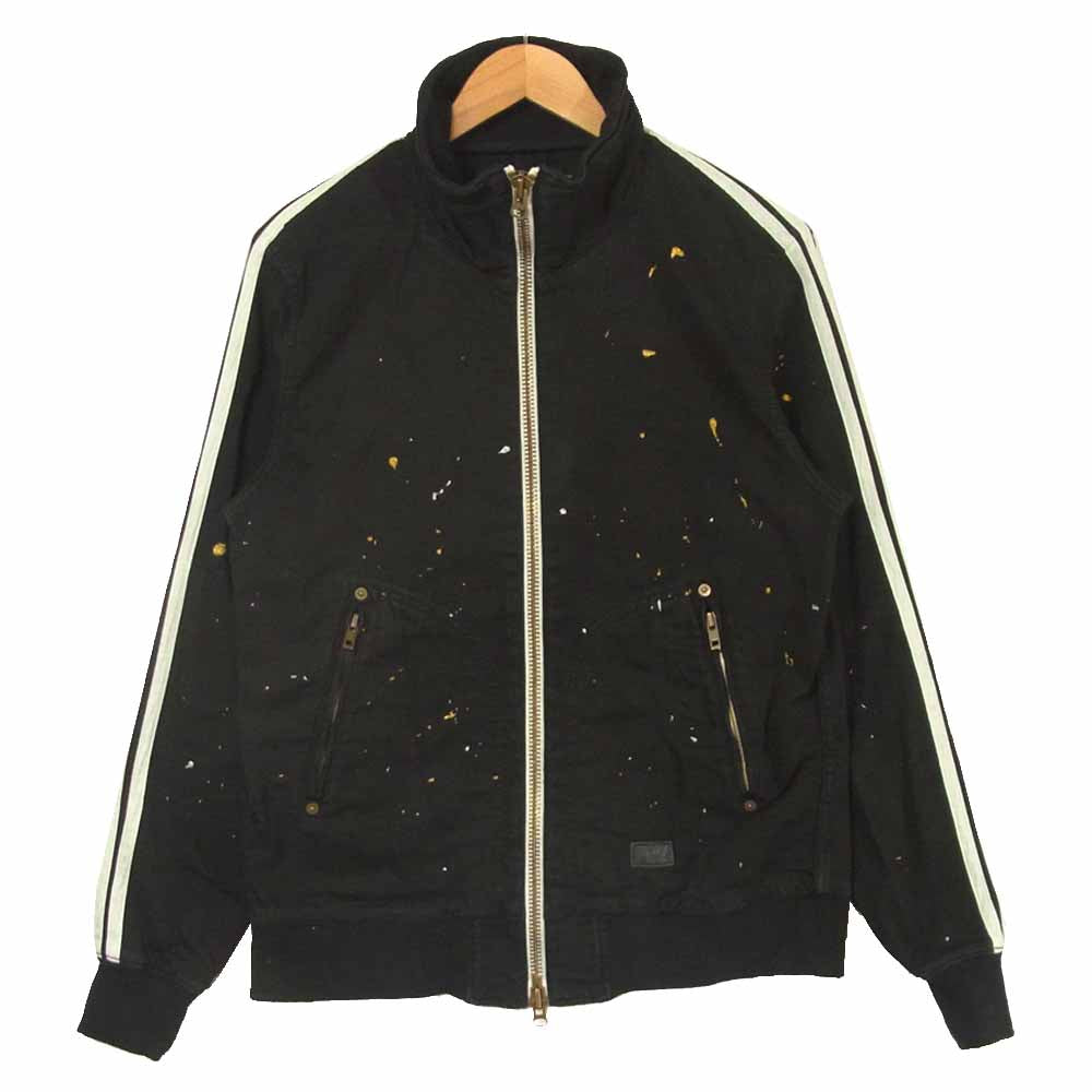 TMT ティーエムティー TJK-F1904 BLACK DENIM TRACK JACKET スウェットライク デニム ペイントトラック ジャケット ブラック系 L【中古】
