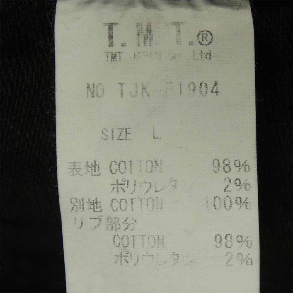 TMT ティーエムティー TJK-F1904 BLACK DENIM TRACK JACKET スウェットライク デニム ペイントトラック ジャケット ブラック系 L【中古】