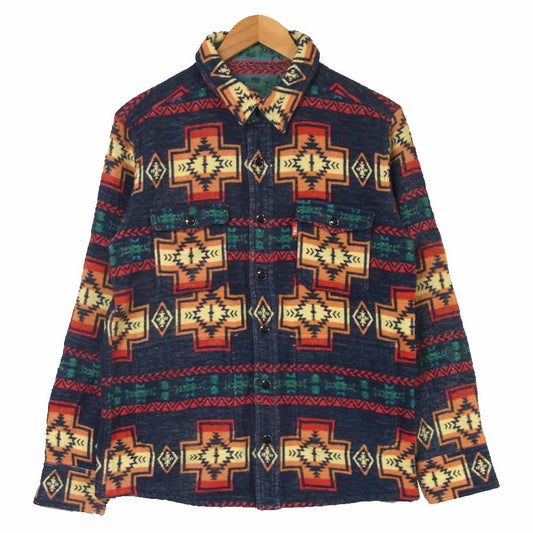TMT ティーエムティー NATIVE HUNTER JKT ネイティブ ハンター シャツ ジャケット リバーシブル ネイビー系 レッド系 L【中古】