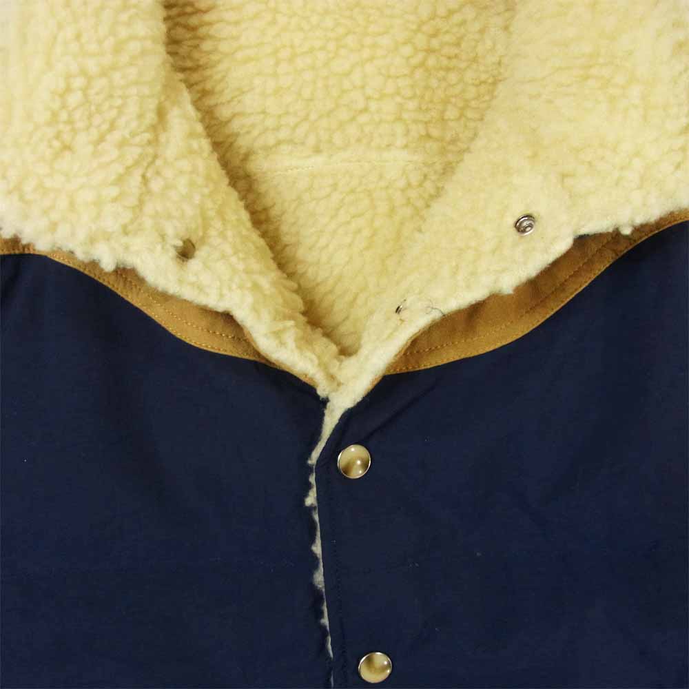 TMT ティーエムティー TJK-F1802 ONIBEGIE DYED NYLON REVERSIBLE DOWN VEST ボア ダウン ベスト ブラウン系 ネイビー系 L【美品】【中古】