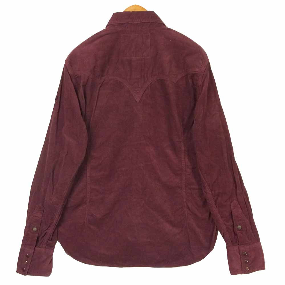 TMT ティーエムティー TSH-F1712 GARMENT DYE CORDUROY SHIRTS コーデュロイ 長袖 シャツ ワインレッド系 L【美品】【中古】
