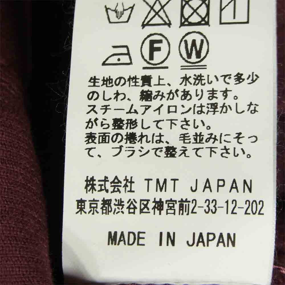TMT ティーエムティー TSH-F1712 GARMENT DYE CORDUROY SHIRTS コーデュロイ 長袖 シャツ ワインレッド系 L【美品】【中古】