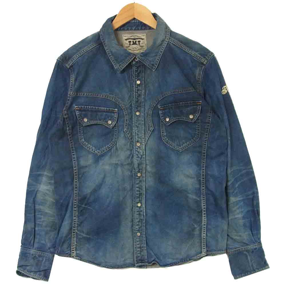 TMT ティーエムティー TSH-S1801 SILK DENIM VINTAGE PROCESSING SHIRTS デニム シャツ インディゴブルー系 L【中古】