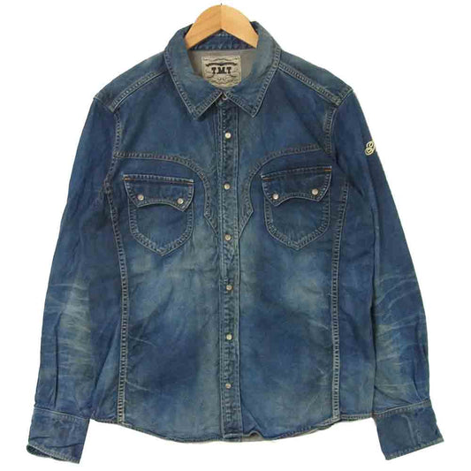 TMT ティーエムティー TSH-S1801 SILK DENIM VINTAGE PROCESSING SHIRTS デニム シャツ インディゴブルー系 L【中古】