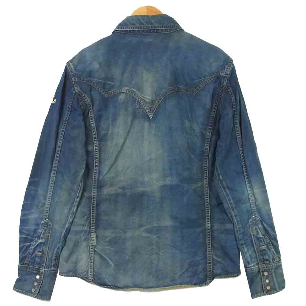 TMT ティーエムティー TSH-S1801 SILK DENIM VINTAGE PROCESSING SHIRTS デニム シャツ インディゴブルー系 L【中古】
