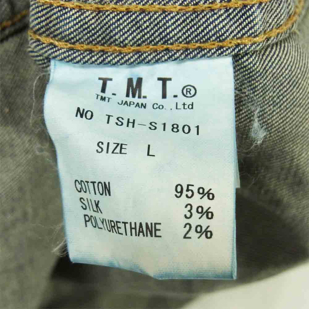 TMT ティーエムティー TSH-S1801 SILK DENIM VINTAGE PROCESSING SHIRTS デニム シャツ インディゴブルー系 L【中古】