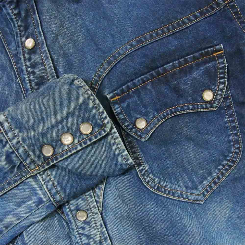 TMT ティーエムティー TSH-S1801 SILK DENIM VINTAGE PROCESSING SHIRTS デニム シャツ インディゴブルー系 L【中古】