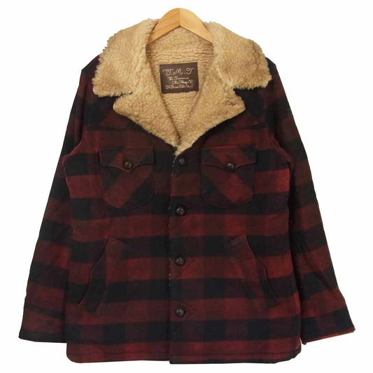 TMT ティーエムティー TJK-F2019 CHECKERED RANCH COAT チェック ボア ランチコート レッド系 L【中古】