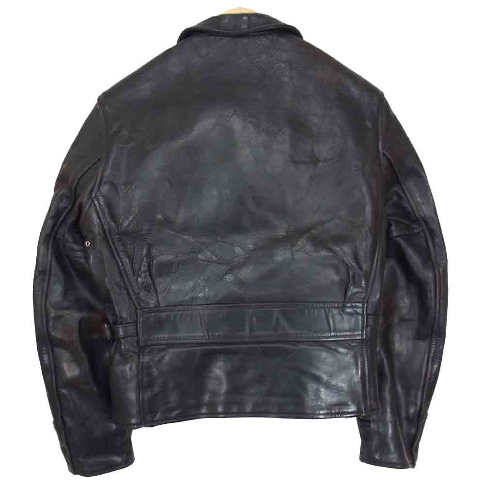 ✨AERO LEATHER 茶芯 ホースハイド カフェレーサーシングルライダース AERO LEATHER エアロレザー 茶芯 HALF BELT HORSEHIDE ハーフベルト