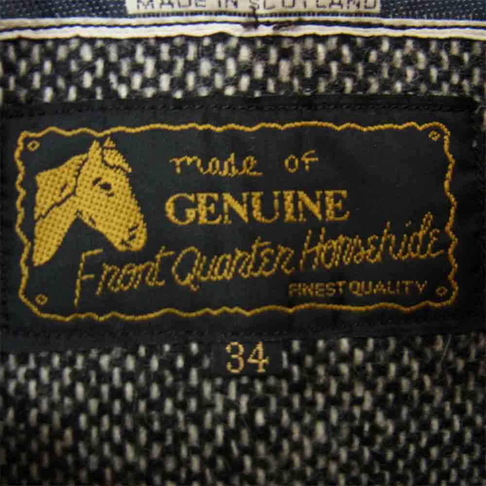 AERO LEATHER エアロレザー 茶芯 HALF BELT HORSEHIDE ハーフベルト ホースハイド ライダース ジャケット ブラック系 34【中古】