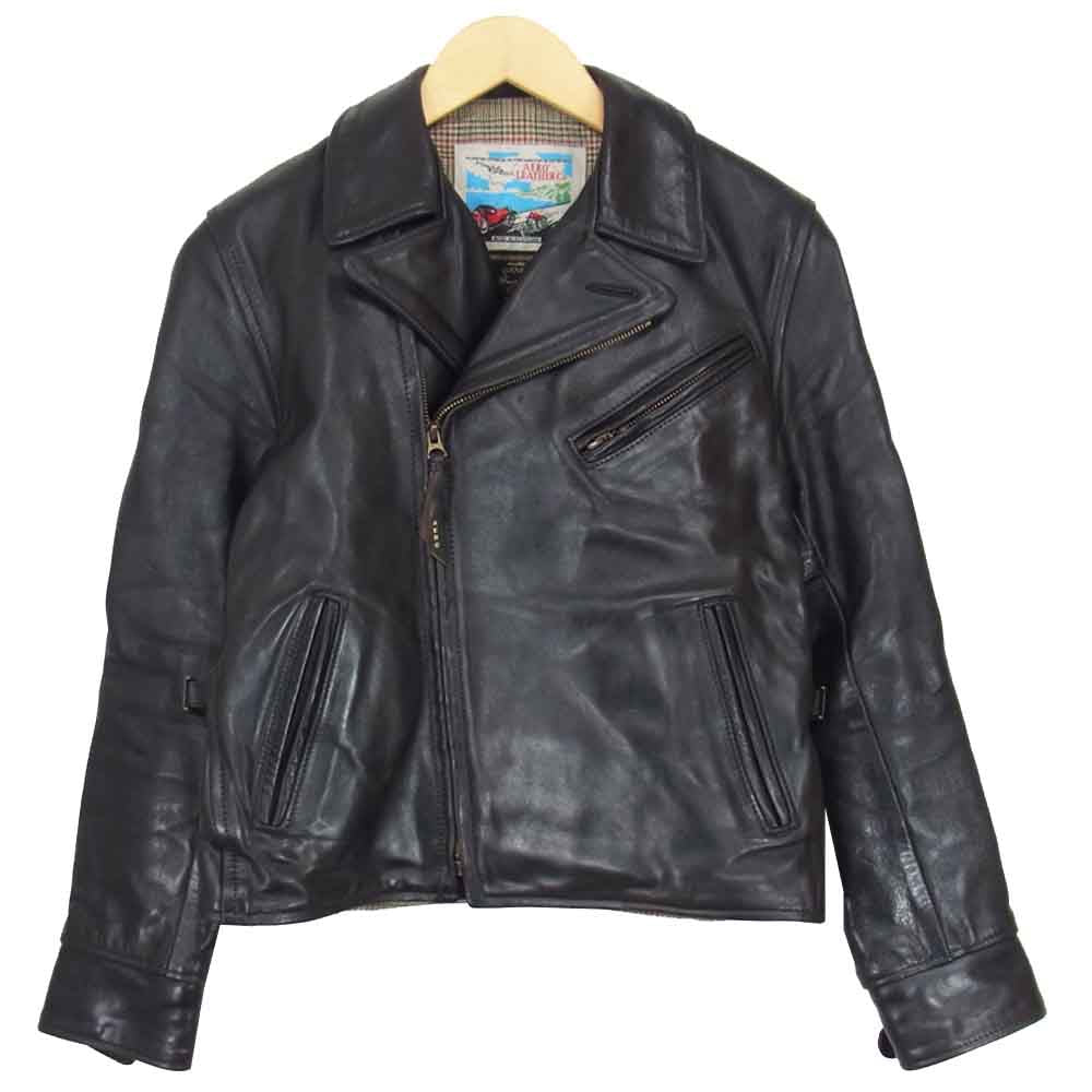 AERO LEATHER エアロレザー 茶芯 BOOTLEGGER STF ブートレガー スーパータイトフィット ホースハイド ライダース ジャケット ブラック系 34【中古】