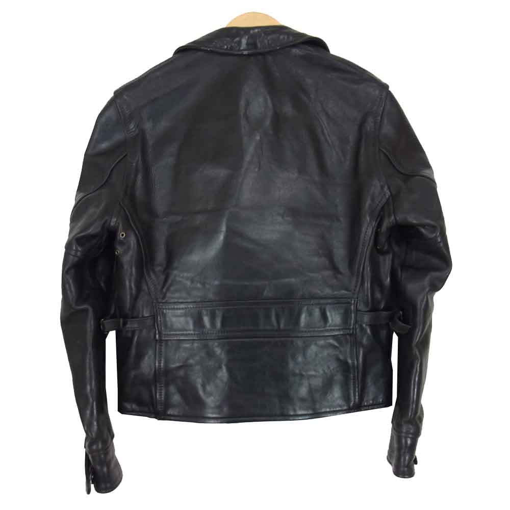 AERO LEATHER エアロレザー 茶芯 BOOTLEGGER STF ブートレガー スーパータイトフィット ホースハイド ライダース ジャケット ブラック系 34【中古】