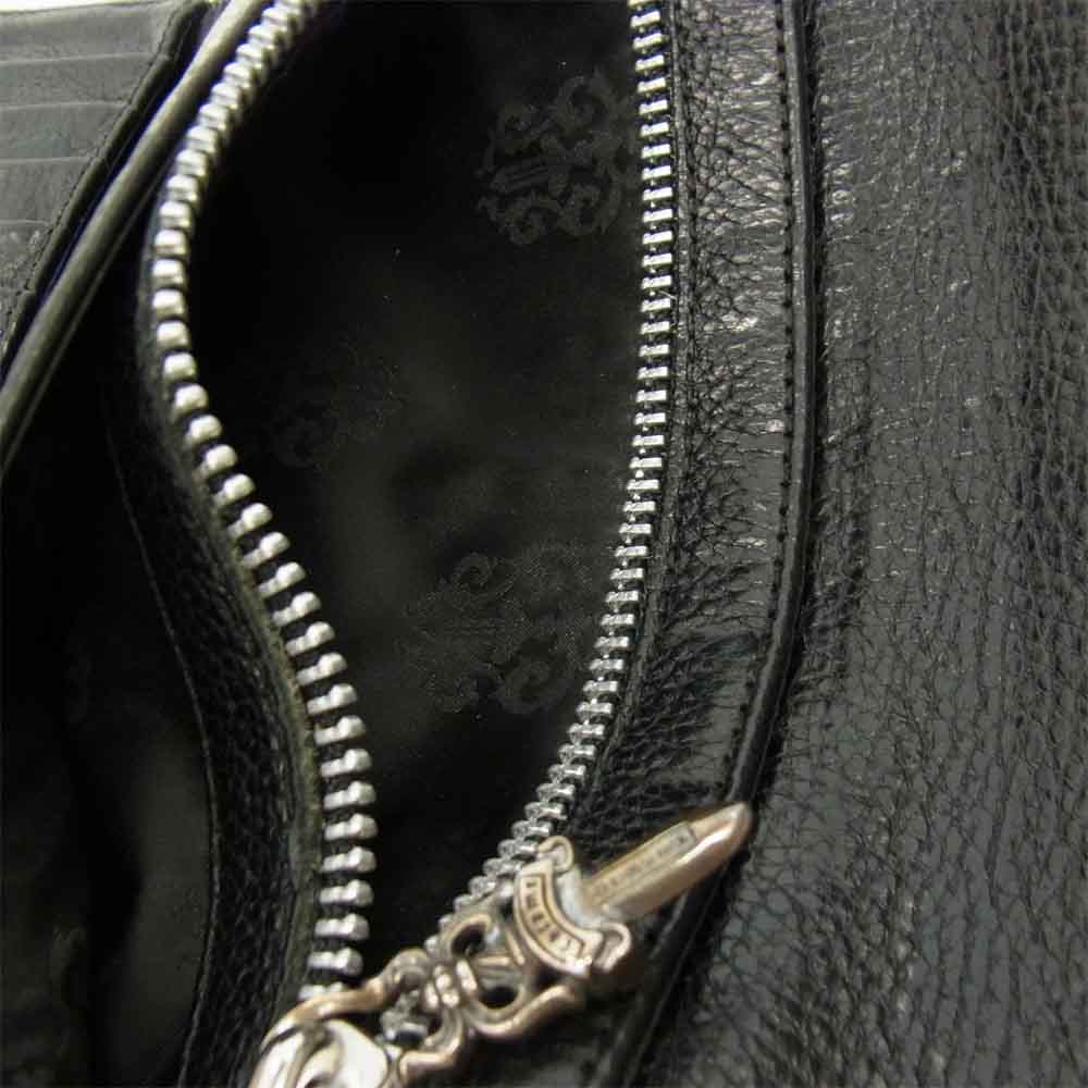 CHROME HEARTS クロムハーツ（原本有） WAVE CROSS BTN CHクロスボタン ウェーブ ウォレット ブラック系【中古】