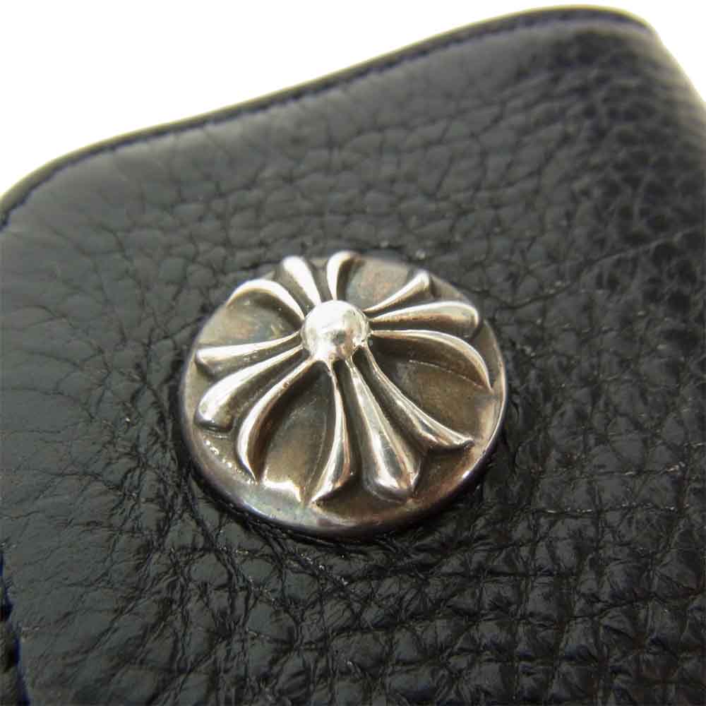 CHROME HEARTS クロムハーツ（原本有） WAVE CROSS BTN CHクロスボタン ウェーブ ウォレット ブラック系【中古】