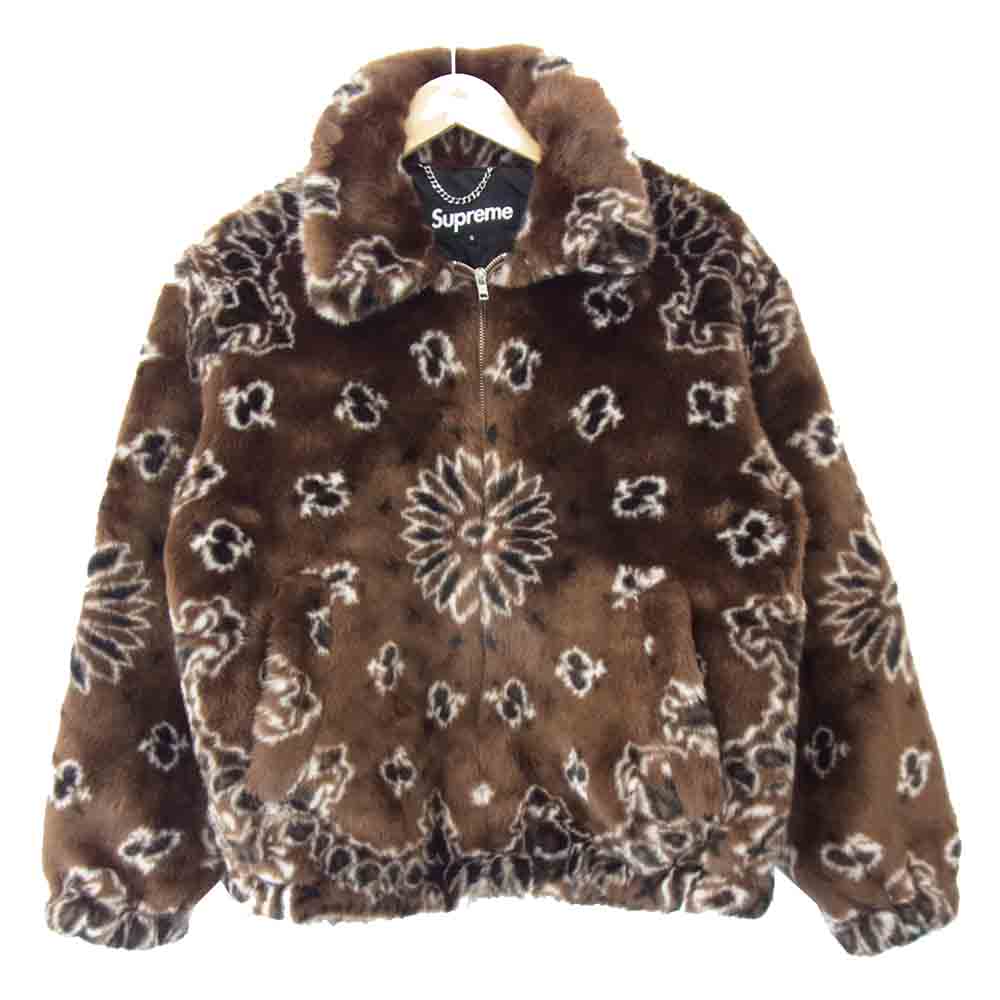 Supreme シュプリーム 21SS Bandana Faux Fur Bomber Jacket バンダナ フェイクファー ボンバー ジャケット ブラウン系 S【新古品】【未使用】【中古】