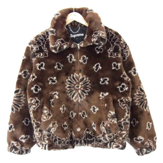 Supreme シュプリーム 21SS Bandana Faux Fur Bomber Jacket バンダナ フェイクファー ボンバー ジャケット ブラウン系 S【新古品】【未使用】【中古】