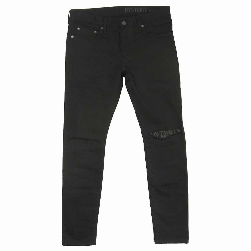 HYSTERIC GLAMOUR ヒステリックグラマー 02203AP12 野口強 DOPE リメイク スリム ストレート デニム パンツ ブラック系 32【美品】【中古】
